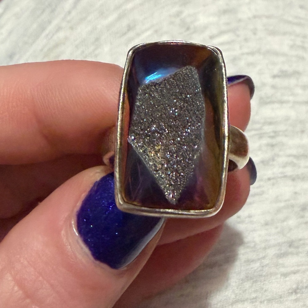 Sterling Multicolored Stone Ring - image 4